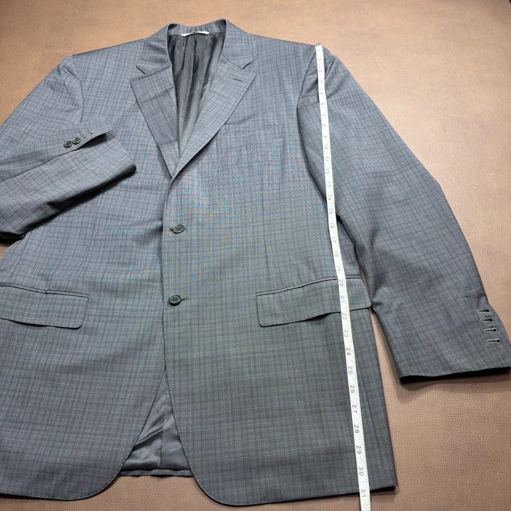 CANALI Travel Sport Coat Blazer WATER RESISTANT Gray Check Modern Italy 46L MINT